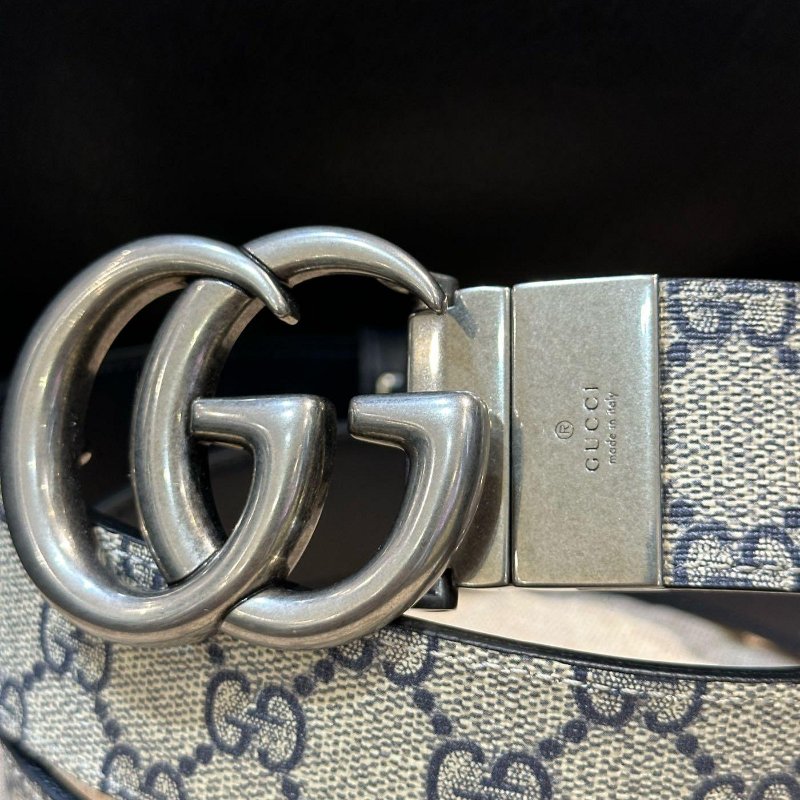 💎Han's house精品服飾💎GUCCI 古馳 金屬 老花 雙面用 腰帶 皮帶 寬3.6cm 原價18500-4