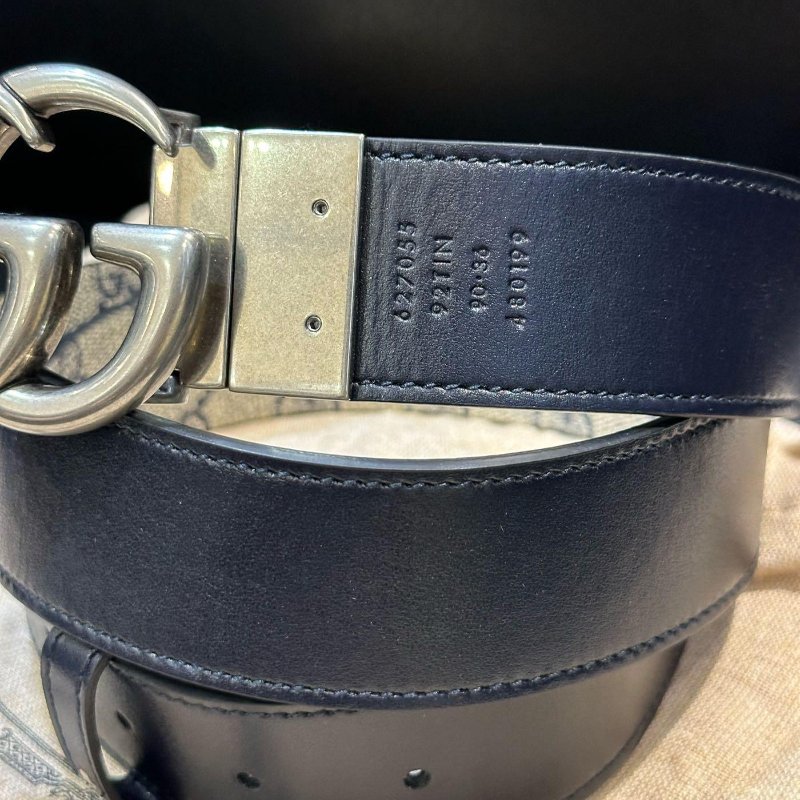 💎Han's house精品服飾💎GUCCI 古馳 金屬 老花 雙面用 腰帶 皮帶 寬3.6cm 原價18500-5