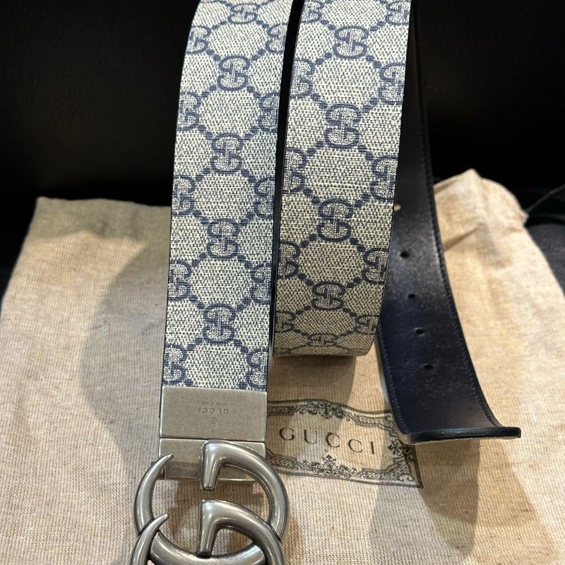 💎Han's house精品服飾💎GUCCI 古馳 金屬 老花 雙面用 腰帶 皮帶 寬3.6cm 原價18500-7