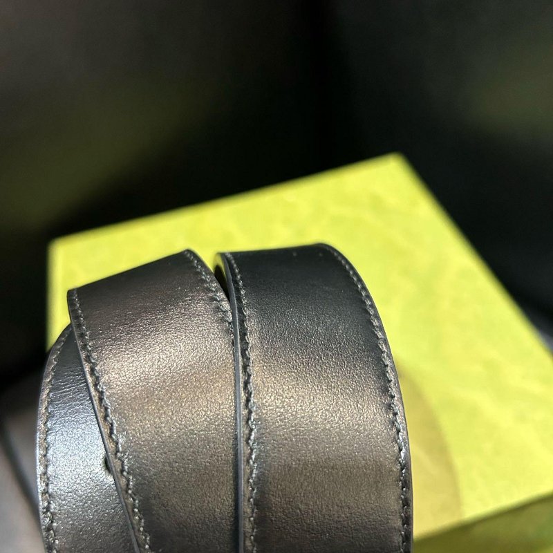 💎Han's house精品服飾💎GUCCI 金屬 LOGO 腰帶 皮帶 義大利製 寬3cm-2