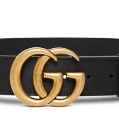 💎Han's house精品服飾💎GUCCI 金屬 LOGO 腰帶 皮帶 義大利製 寬3cm-4