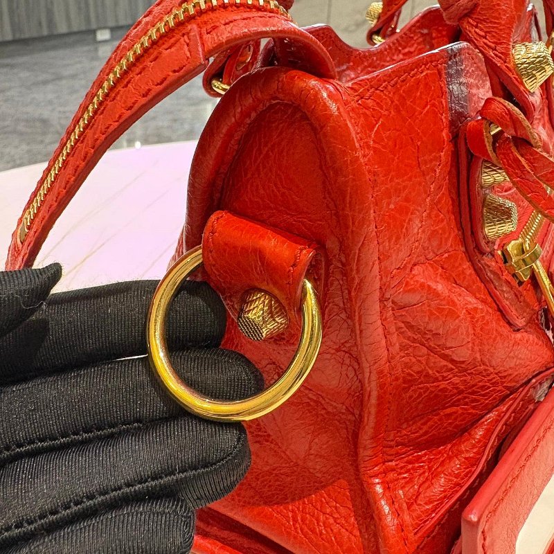 *SHIHNA名牌精品* Balenciaga 經典Giant Mini City金釦機車包 橘紅色-1