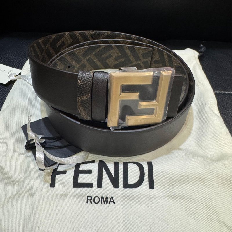 💎Han's house精品服飾💎Fendi 芬迪 雙面用 皮帶 寬 3.5 CM 原價17800-0
