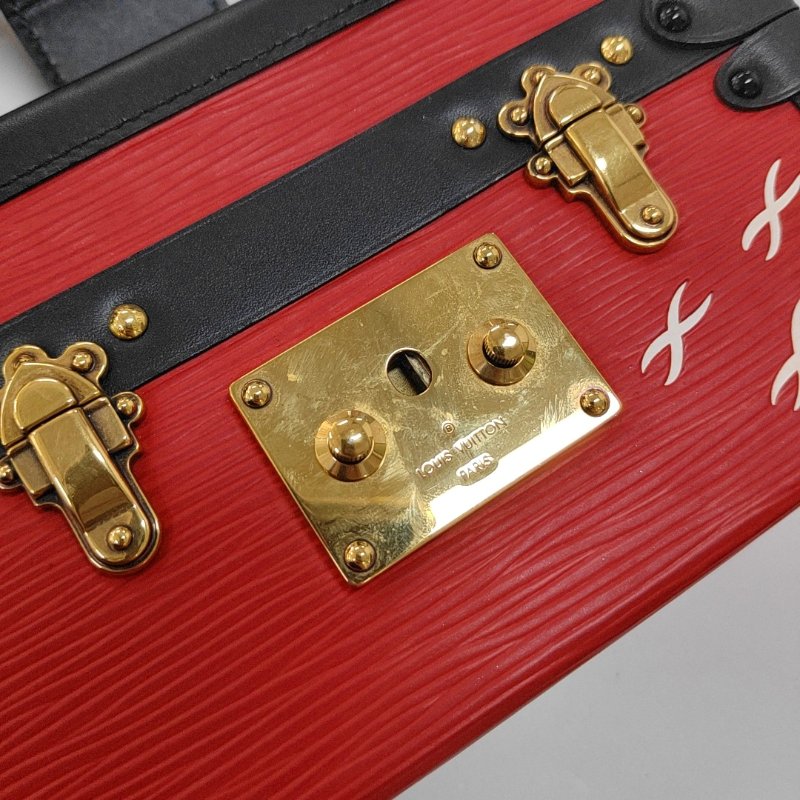 LOUIS VUITTON PETITE MALLE 紅色EPI牛皮水波紋斜挎包單肩包 金色五金 可拆卸肩帶-8