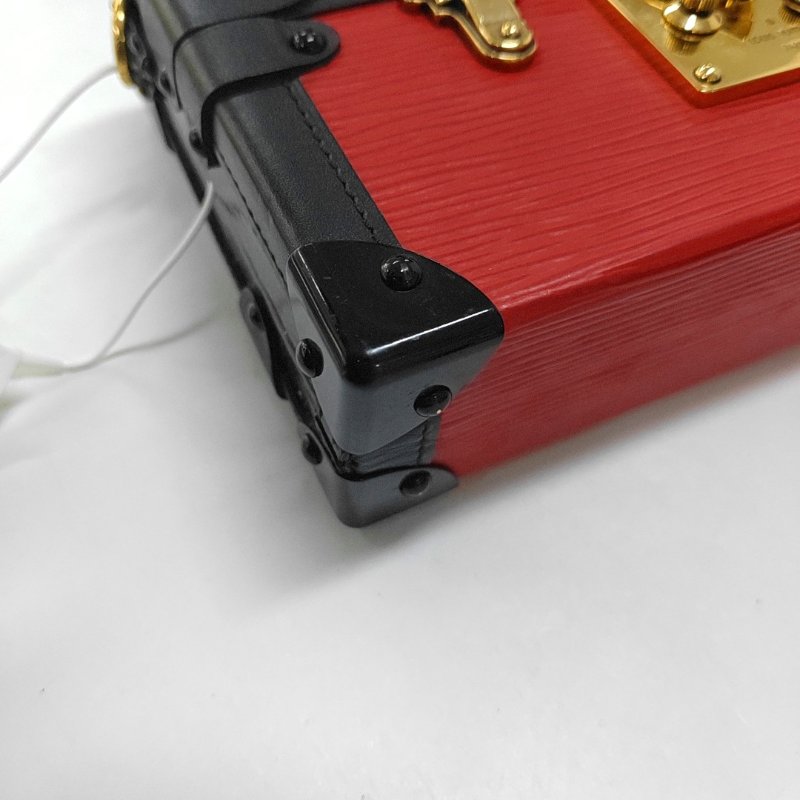 LOUIS VUITTON PETITE MALLE 紅色EPI牛皮水波紋斜挎包單肩包 金色五金 可拆卸肩帶-9