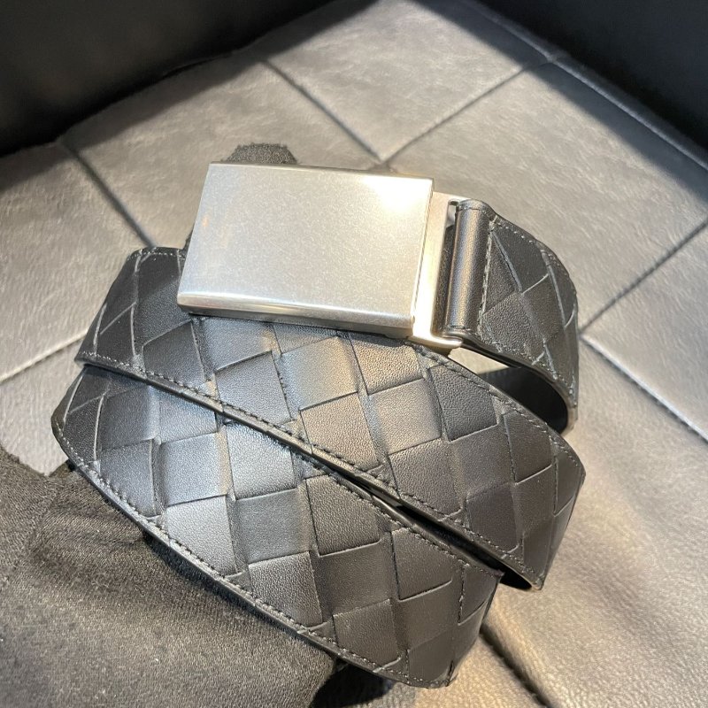 💎Han's house精品服飾💎 BOTTEGA VENETA BV 黑色 編織 皮帶 真皮 90 ~ 120-3