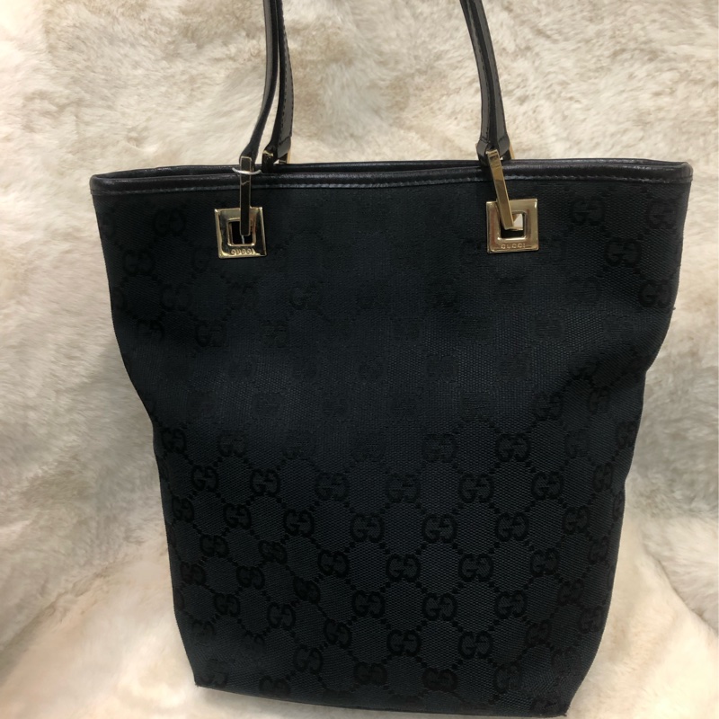 Gucci 黑色老花小Tote Bag O246-1