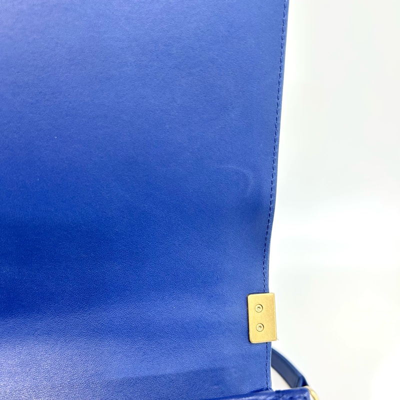 CHANEL深藍羊皮菱格紋金釦Boy30cmA67087-21