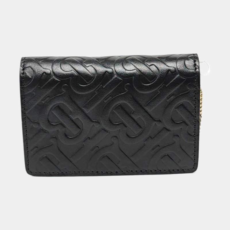 BURBERRY 黑色牛皮浮雕TB單肩包 金色五金 可拆卸肩帶-4