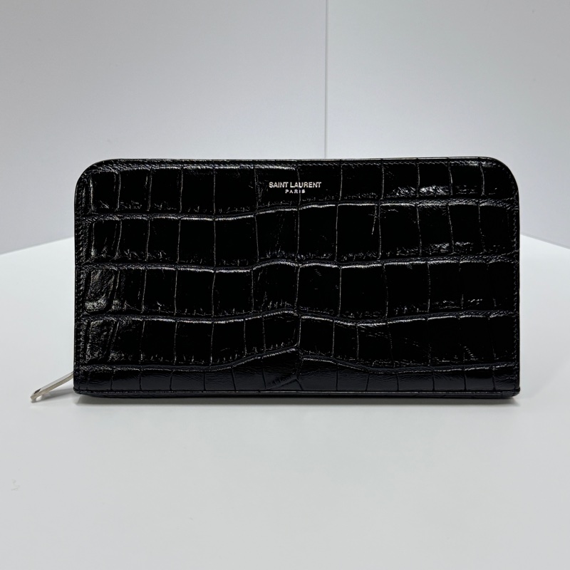 （專櫃稀有款！） YSL 聖羅蘭 霧面鱷魚紋 大長夾 專櫃42000！-5