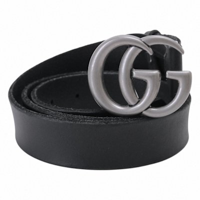 GUCCI 金屬 仿舊 雙G LOGO 腰帶 皮帶 義大利製 寬3CM-1