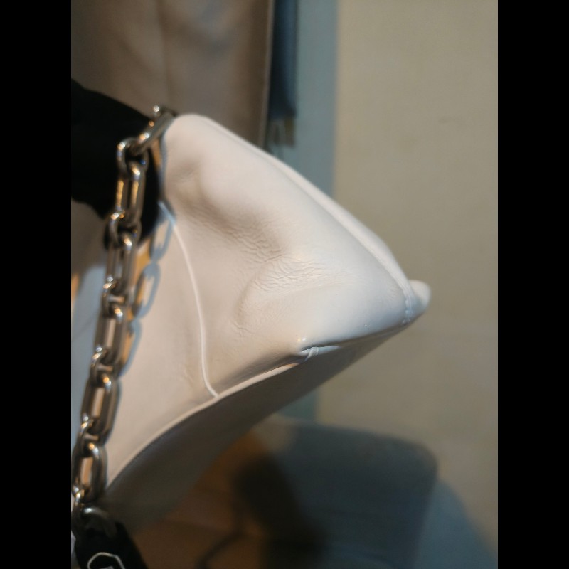 🔥年終狂降🔥【限時降價只到12/31（原26,800）】【8成新】㊣✨BALENCIAGA✨巴黎世家 白色 沙漏包 牛皮 鎖鏈 背帶 肩背包 腋下包/二手包/二手精品/保證正品🌳二手樹屋🌳-9