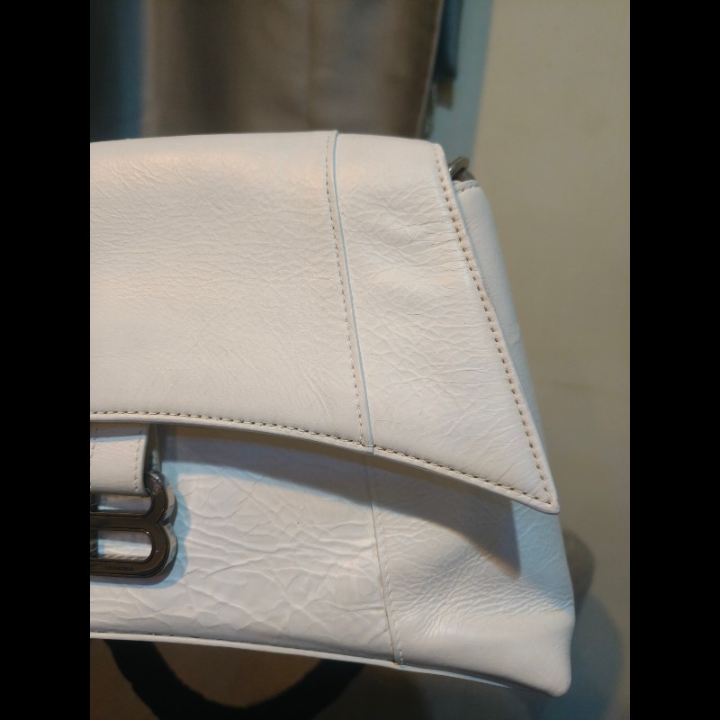 🔥年終狂降🔥【限時降價只到12/31（原26,800）】【8成新】㊣✨BALENCIAGA✨巴黎世家 白色 沙漏包 牛皮 鎖鏈 背帶 肩背包 腋下包/二手包/二手精品/保證正品🌳二手樹屋🌳-15
