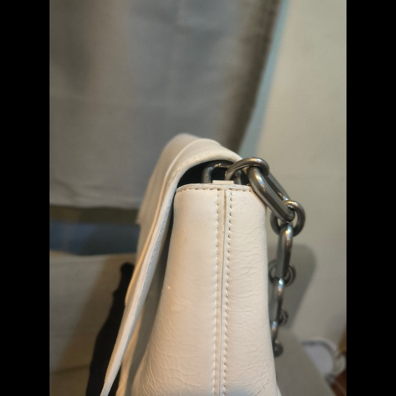 🔥年終狂降🔥【限時降價只到12/31（原26,800）】【8成新】㊣✨BALENCIAGA✨巴黎世家 白色 沙漏包 牛皮 鎖鏈 背帶 肩背包 腋下包/二手包/二手精品/保證正品🌳二手樹屋🌳-18