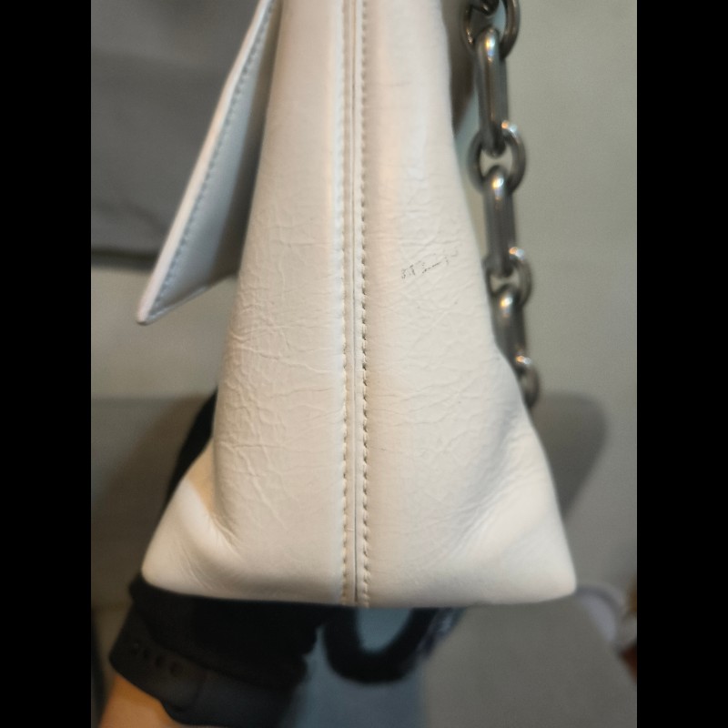 🔥年終狂降🔥【限時降價只到12/31（原26,800）】【8成新】㊣✨BALENCIAGA✨巴黎世家 白色 沙漏包 牛皮 鎖鏈 背帶 肩背包 腋下包/二手包/二手精品/保證正品🌳二手樹屋🌳-19