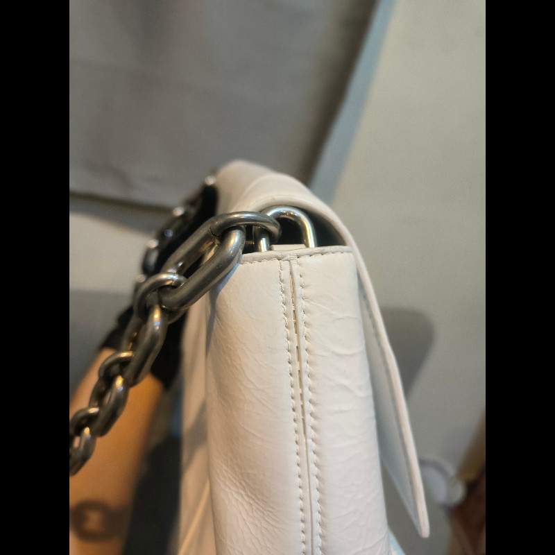 🔥年終狂降🔥【限時降價只到12/31（原26,800）】【8成新】㊣✨BALENCIAGA✨巴黎世家 白色 沙漏包 牛皮 鎖鏈 背帶 肩背包 腋下包/二手包/二手精品/保證正品🌳二手樹屋🌳-23