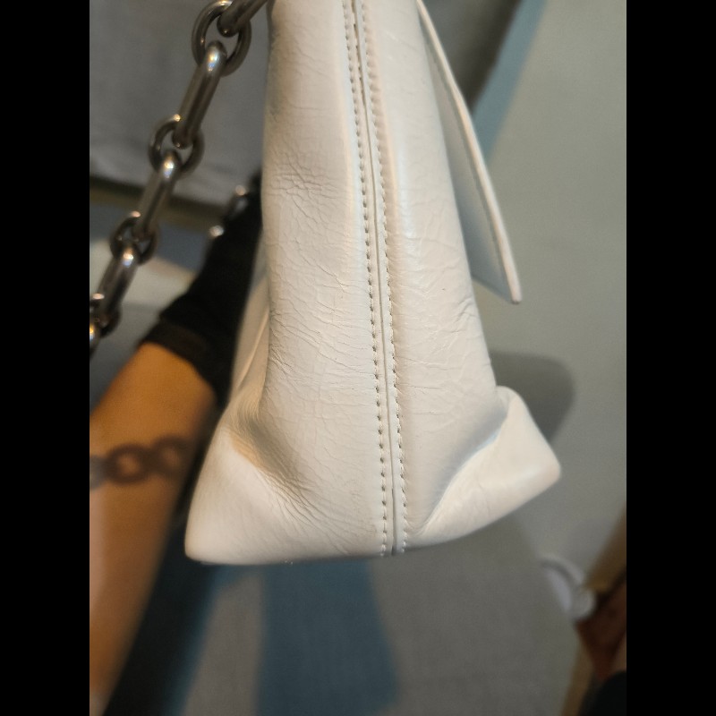 🔥年終狂降🔥【限時降價只到12/31（原26,800）】【8成新】㊣✨BALENCIAGA✨巴黎世家 白色 沙漏包 牛皮 鎖鏈 背帶 肩背包 腋下包/二手包/二手精品/保證正品🌳二手樹屋🌳-24