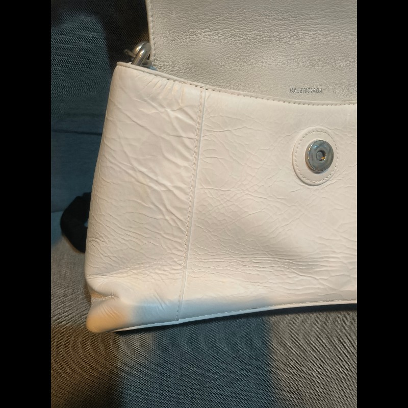 🔥年終狂降🔥【限時降價只到12/31（原26,800）】【8成新】㊣✨BALENCIAGA✨巴黎世家 白色 沙漏包 牛皮 鎖鏈 背帶 肩背包 腋下包/二手包/二手精品/保證正品🌳二手樹屋🌳-33