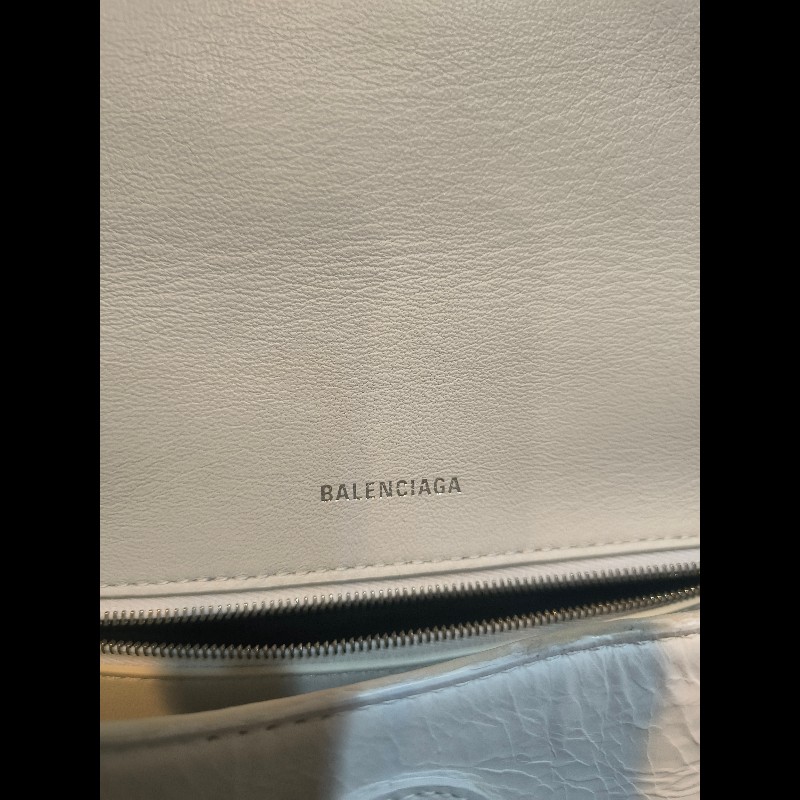 🔥年終狂降🔥【限時降價只到12/31（原26,800）】【8成新】㊣✨BALENCIAGA✨巴黎世家 白色 沙漏包 牛皮 鎖鏈 背帶 肩背包 腋下包/二手包/二手精品/保證正品🌳二手樹屋🌳-37