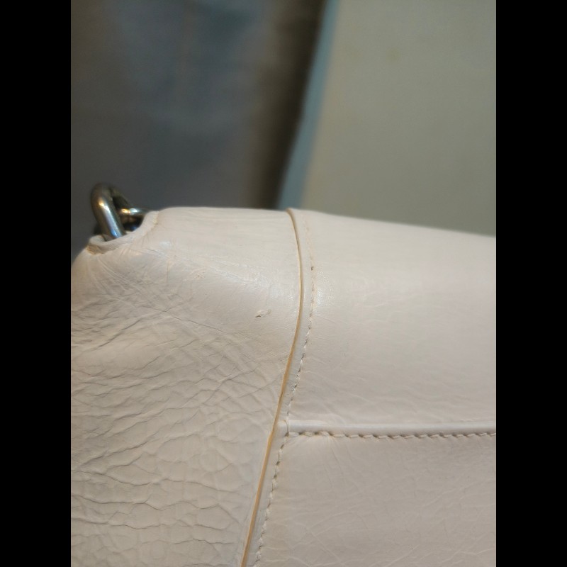 🔥年終狂降🔥【限時降價只到12/31（原26,800）】【8成新】㊣✨BALENCIAGA✨巴黎世家 白色 沙漏包 牛皮 鎖鏈 背帶 肩背包 腋下包/二手包/二手精品/保證正品🌳二手樹屋🌳-45