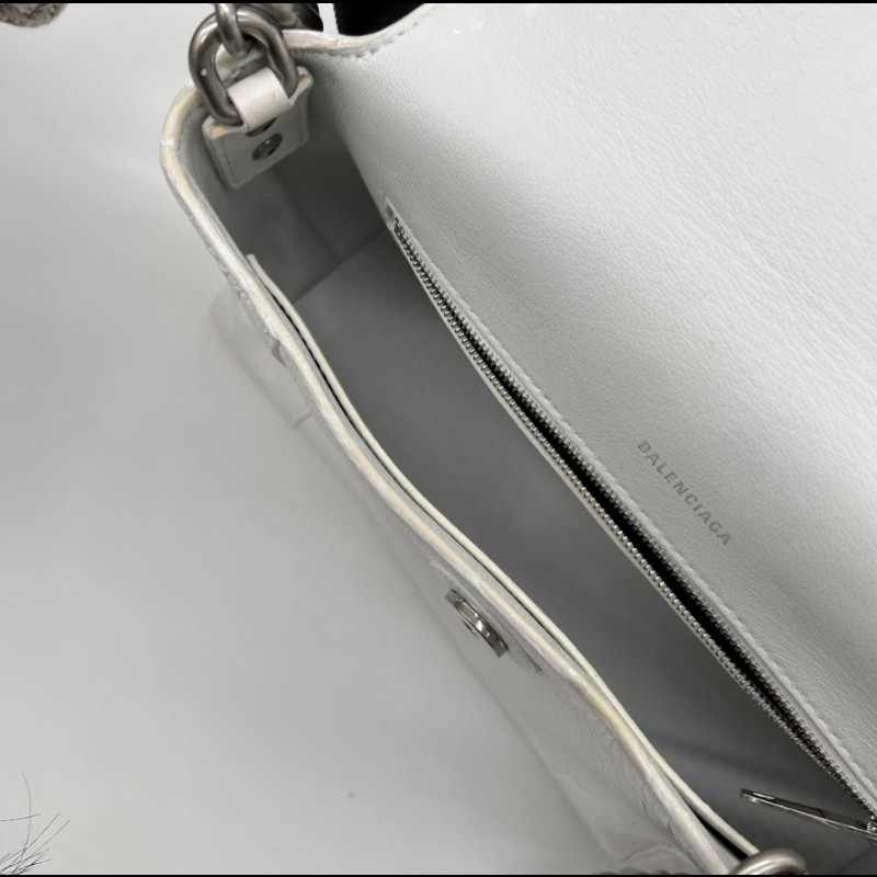 【8成新】㊣✨BALENCIAGA✨巴黎世家 白色 沙漏包 牛皮 鎖鏈 背帶 肩背包 腋下包/二手包/二手精品/保證正品🌳二手樹屋🌳-50