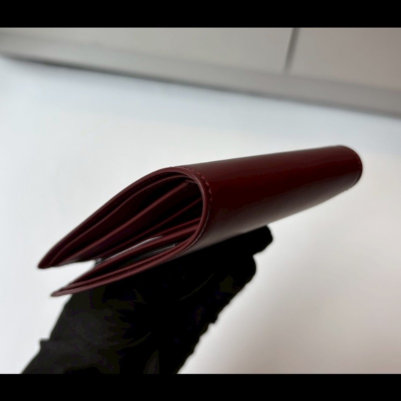 Cartier 酒紅皮革短夾-5