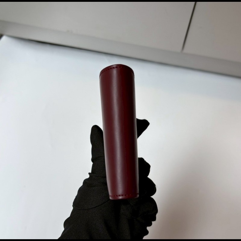 Cartier 酒紅皮革短夾-9