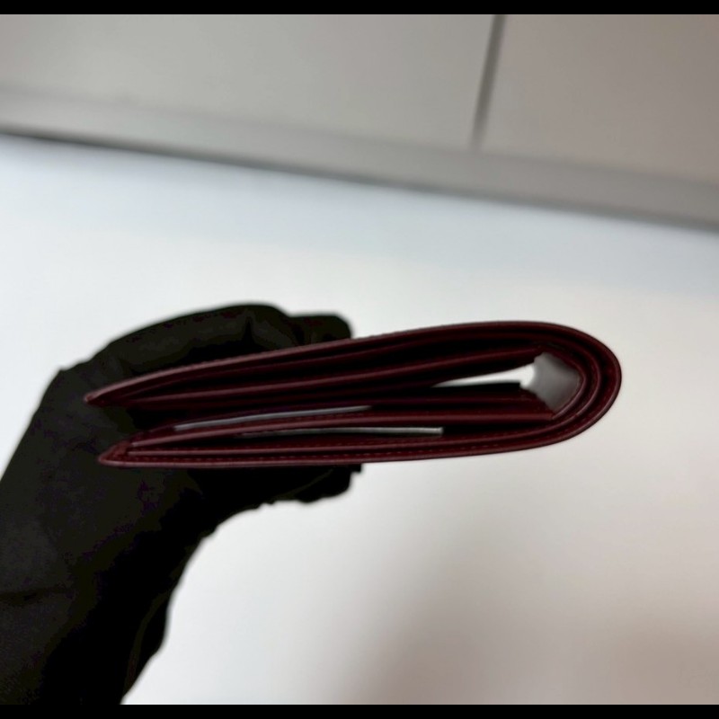 Cartier 酒紅皮革短夾-10
