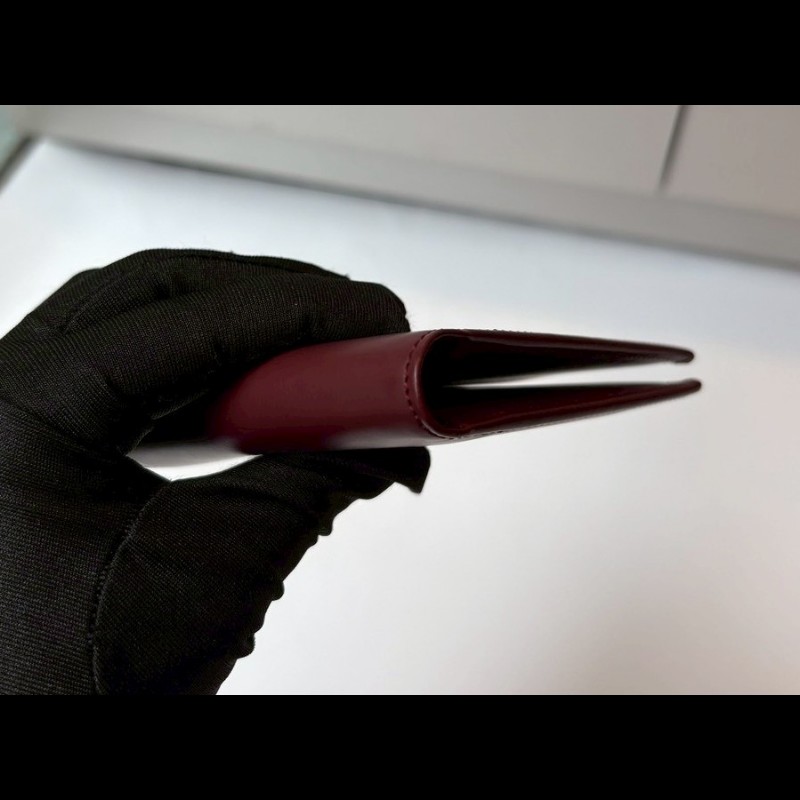 Cartier 酒紅皮革短夾-13