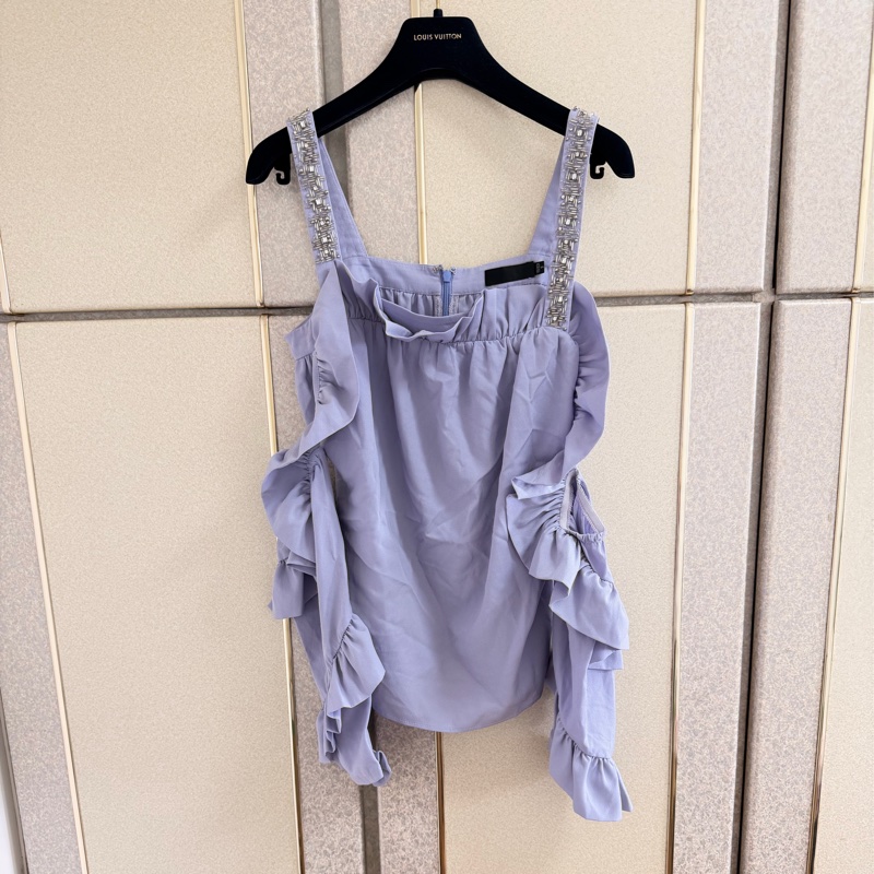 黃淑琦正品紫色露肩設計款上衣 S號 95成新-0