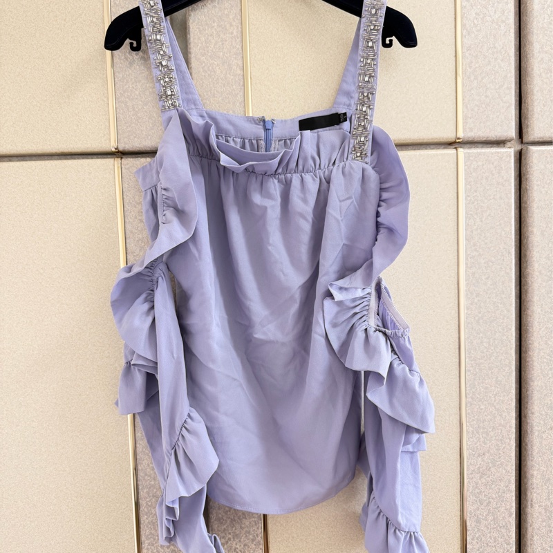 黃淑琦正品紫色露肩設計款上衣 S號 95成新-9