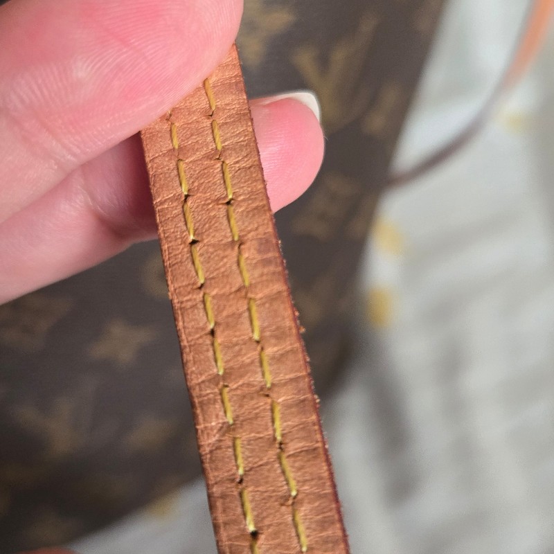 Louis Vuitton LV Neverfull 中號 老花 淺棕條紋內裡-14