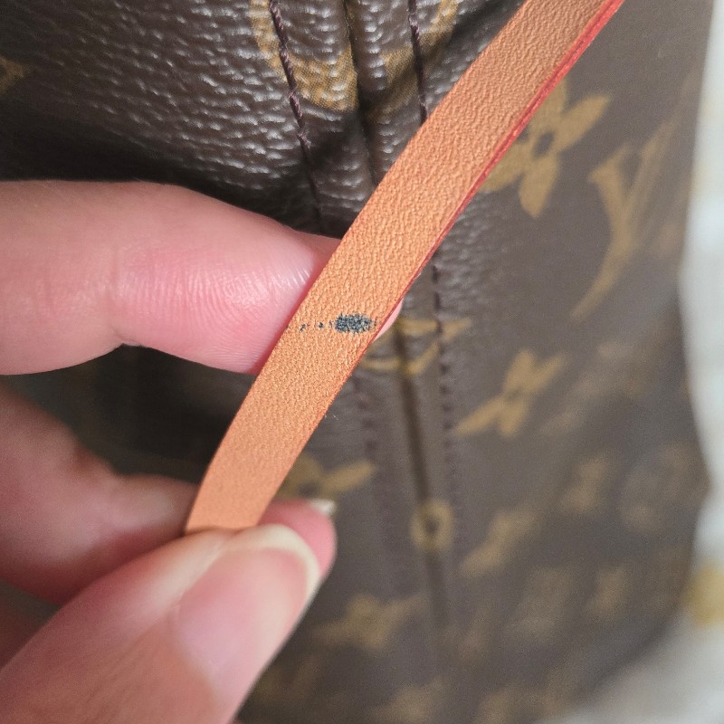 Louis Vuitton LV Neverfull 中號 老花 淺棕條紋內裡-15