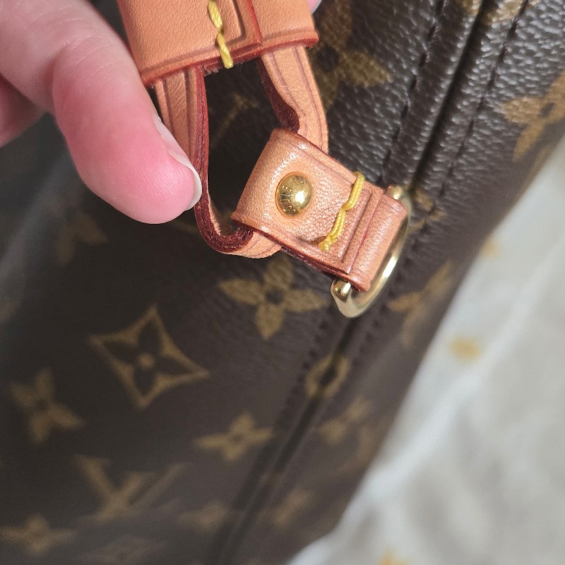 Louis Vuitton LV Neverfull 中號 老花 淺棕條紋內裡-20