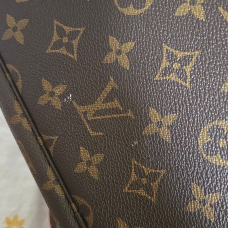 Louis Vuitton LV Neverfull 中號 老花 淺棕條紋內裡-23