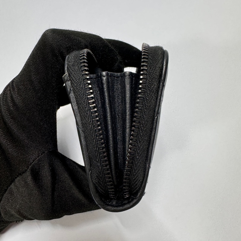 (RFID晶片款🪪) Chanel “so black” 羊皮 零錢包-8