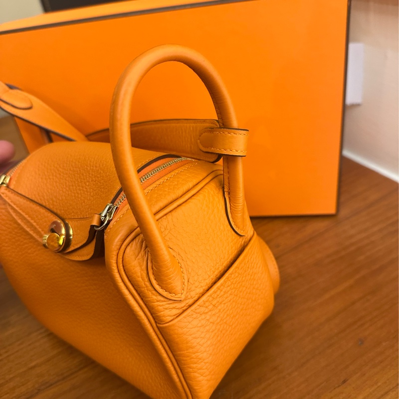 HERMES 愛馬仕橘金釦MINI LINDY-2