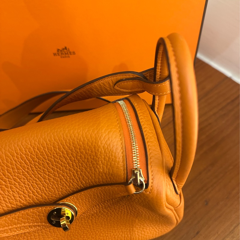 HERMES 愛馬仕橘金釦MINI LINDY-5