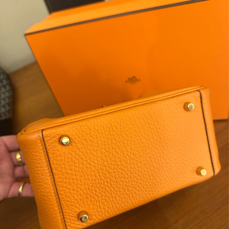 HERMES 愛馬仕橘金釦MINI LINDY-8