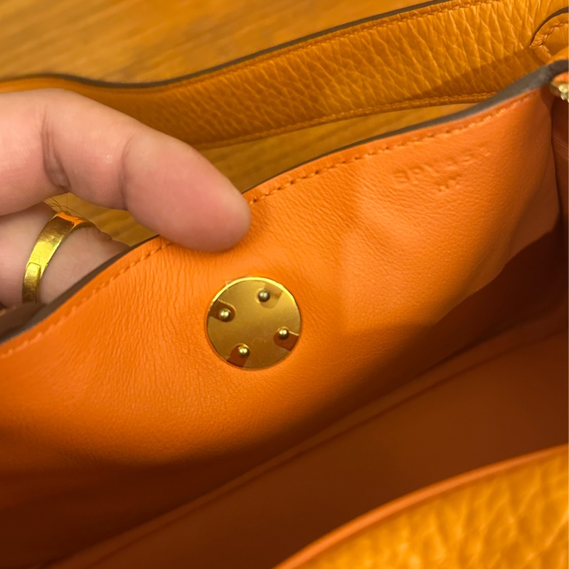 HERMES 愛馬仕橘金釦MINI LINDY-11