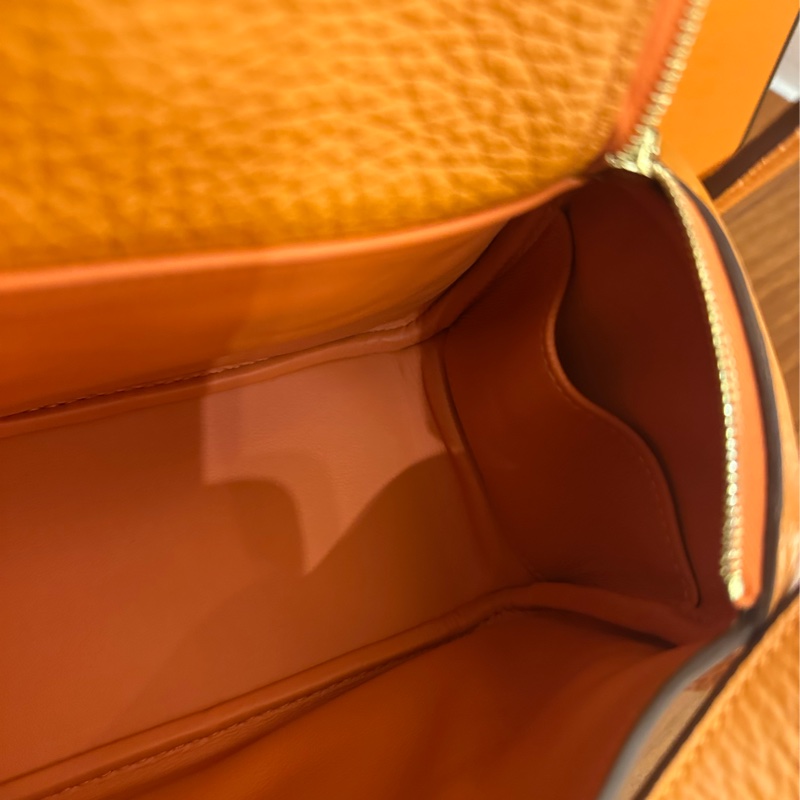HERMES 愛馬仕橘金釦MINI LINDY-13