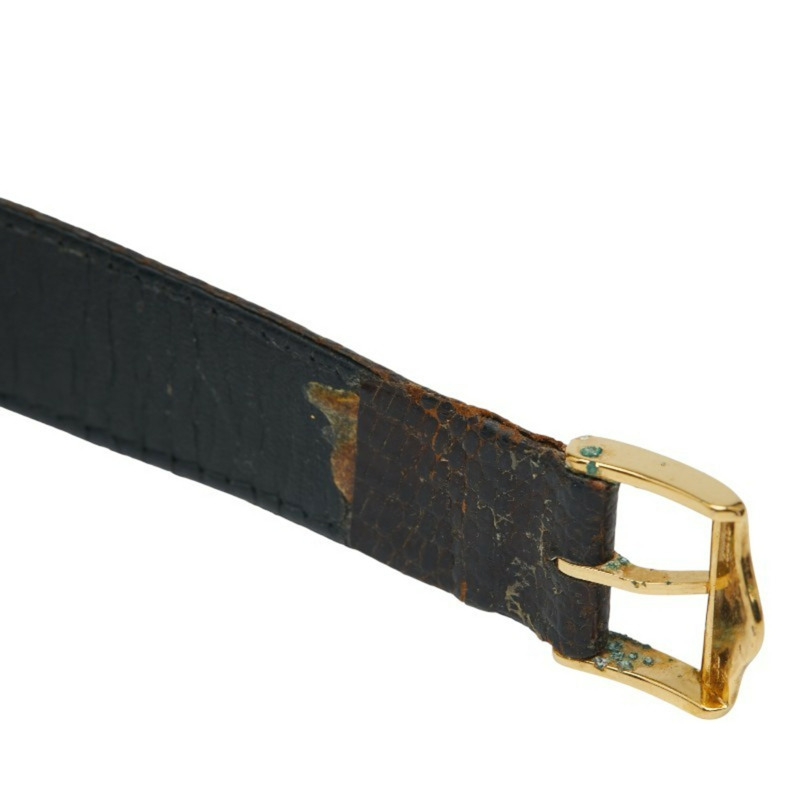 Gucci 3000.2.M 男士石英腕錶，金色錶盤，不鏽鋼錶殼和皮革錶帶-5