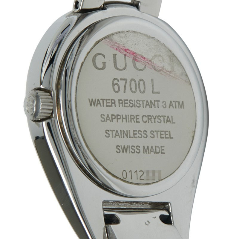 Gucci 6700L 石英手鐲腕錶,黑色錶盤,不鏽鋼錶殼,女款-3