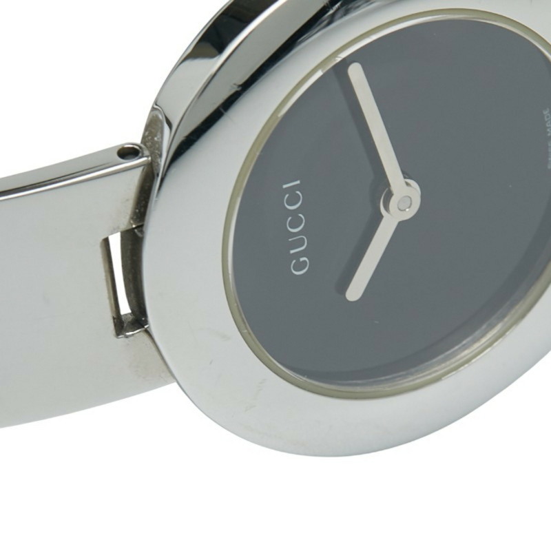 Gucci 6700L 石英手鐲腕錶,黑色錶盤,不鏽鋼錶殼,女款-4