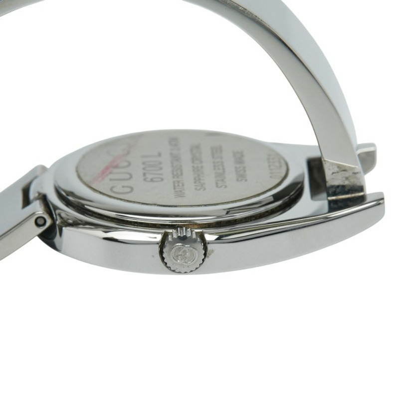 Gucci 6700L 石英手鐲腕錶,黑色錶盤,不鏽鋼錶殼,女款-5