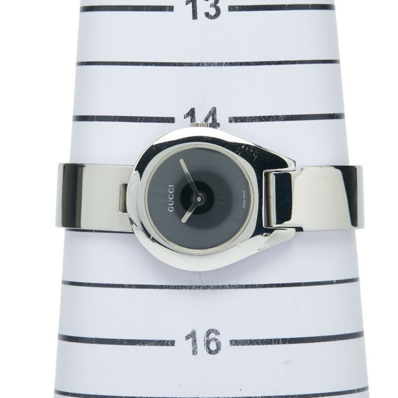 Gucci 6700L 石英手鐲腕錶,黑色錶盤,不鏽鋼錶殼,女款-7