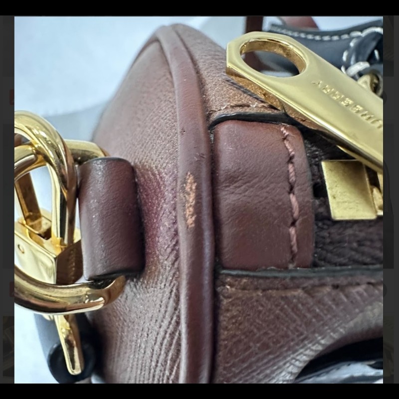 Burberry 迷你經典格紋保齡球包-8