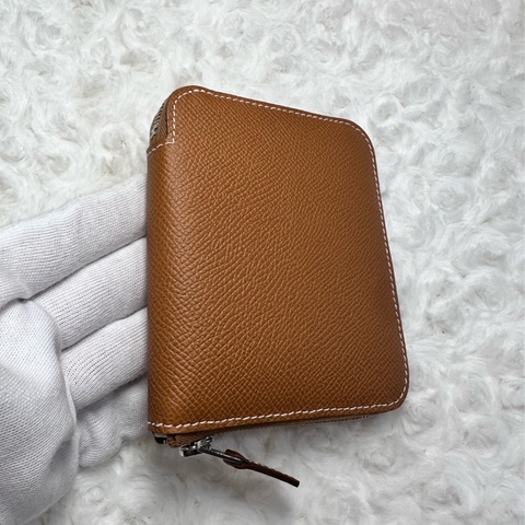 愛馬仕絲巾短夾 金棕色 自由之城