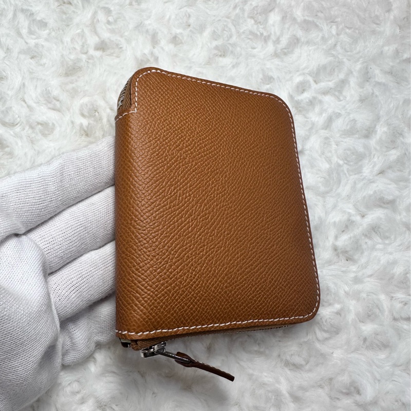 愛馬仕絲巾短夾 金棕色 自由之城-0