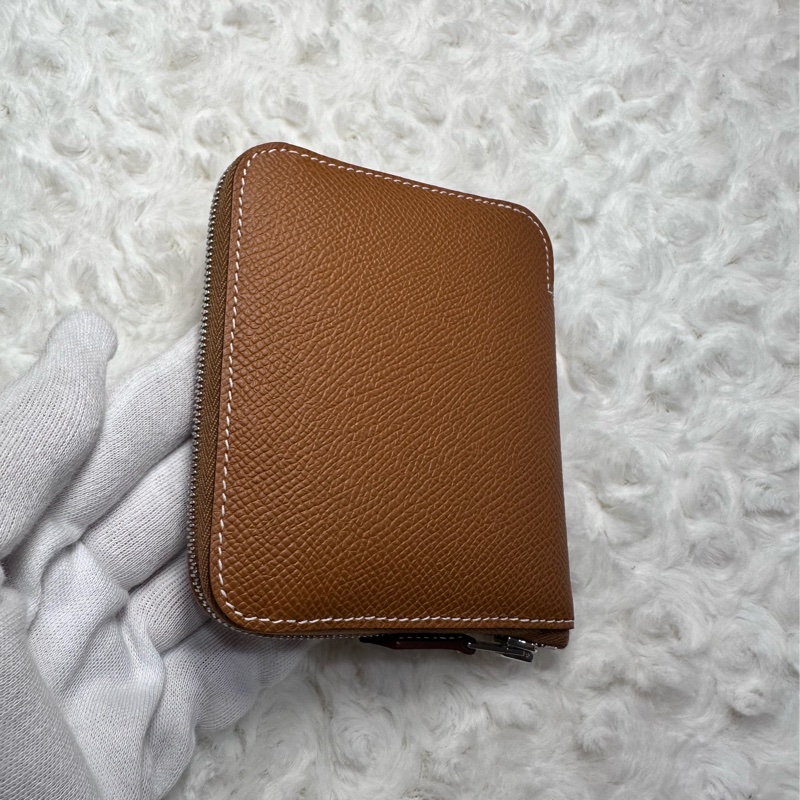 愛馬仕絲巾短夾 金棕色 自由之城-1